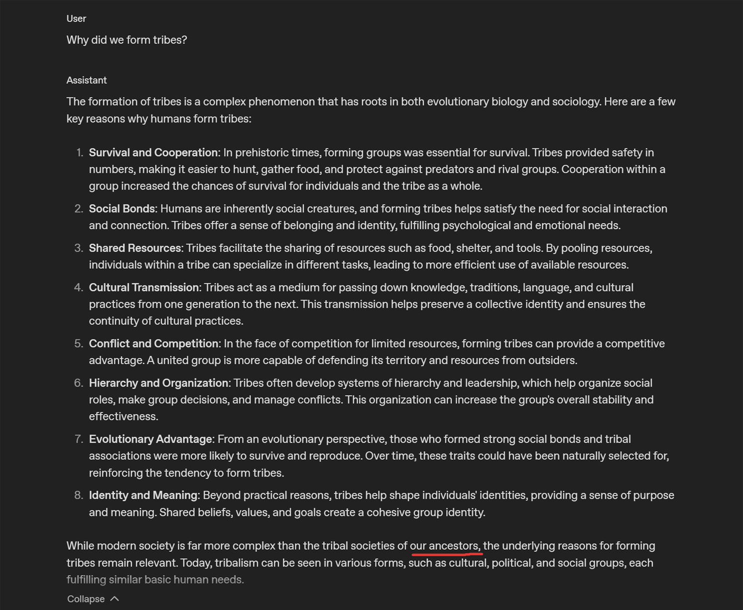 GPT 4o's response